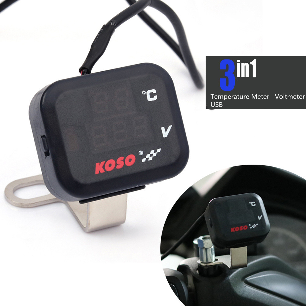 Smartwatch Universal - Universal KOSO Motorcycle Voltmeter Thermometer Temperature