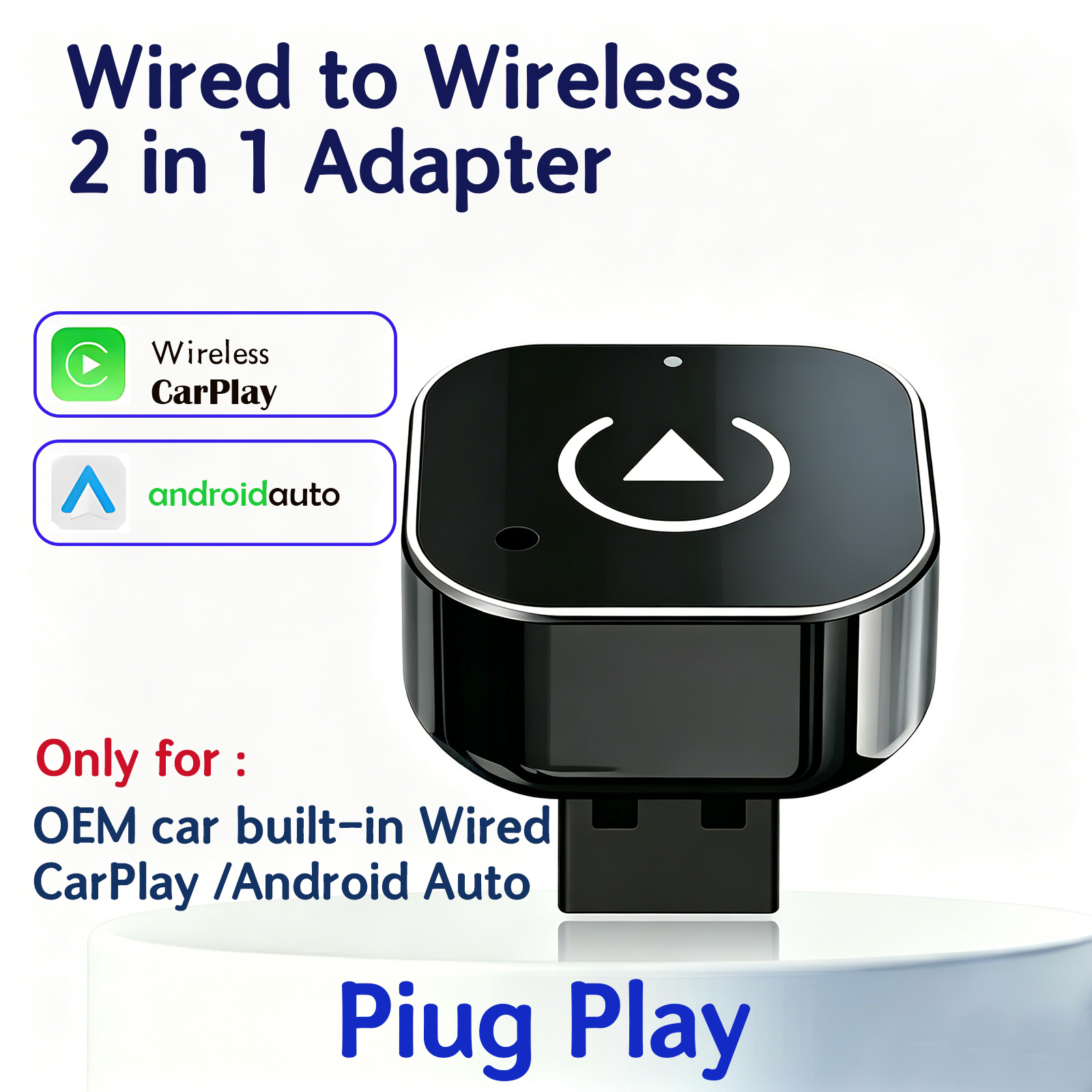 Smartwatch Universal - 2-in-1 Wireless CarPlay & Android Auto