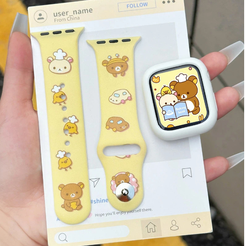 Cute Rilakkuma Print Silicone  – Silicone Band Replacement Bewertung und Preis