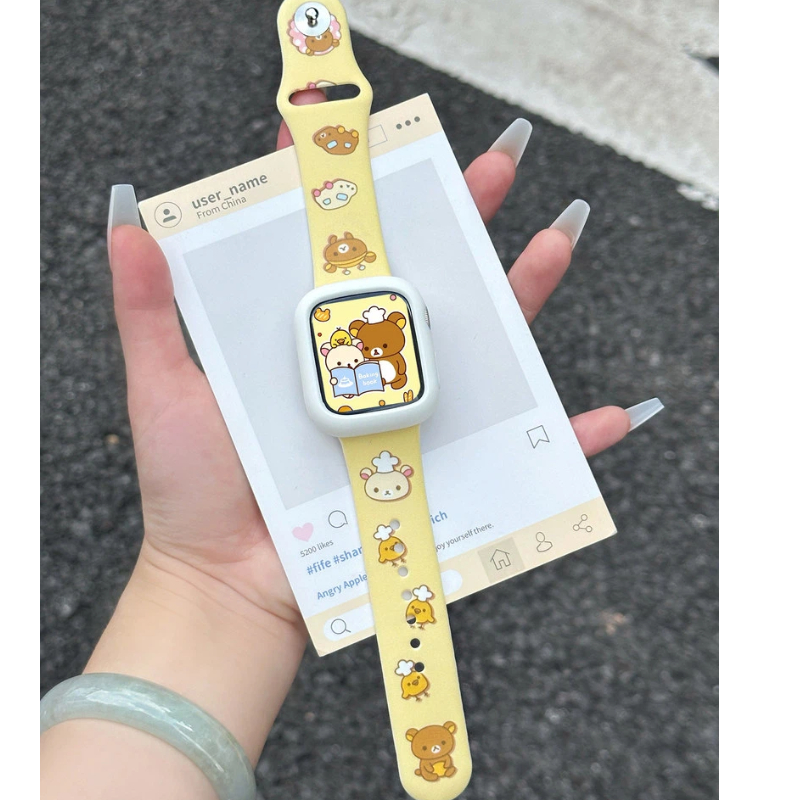 Cute Rilakkuma Print Silicone  – Silicone Band Replacement Bewertung und Preis