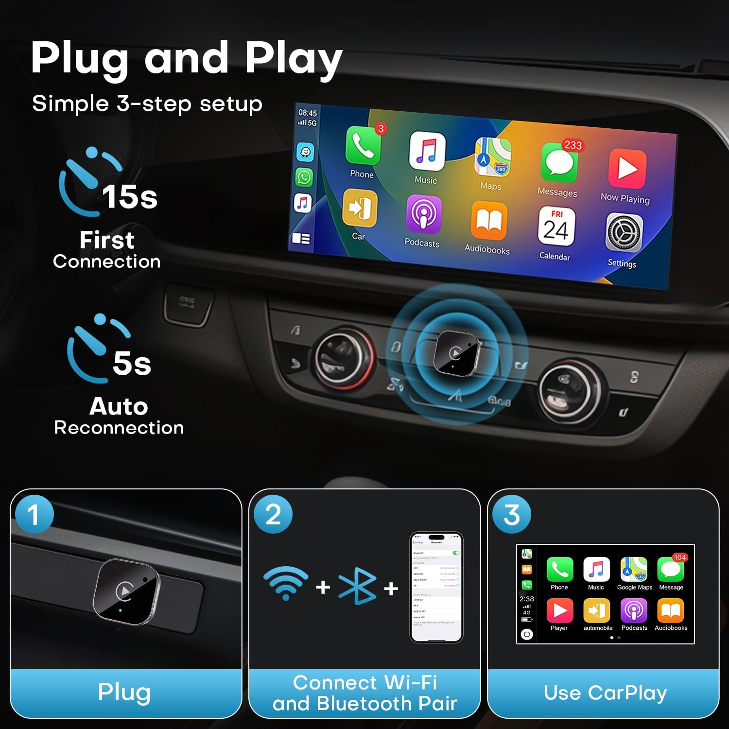 2-in-1 Wireless CarPlay & Andr – Smartwatch Universal Bewertung und Preis